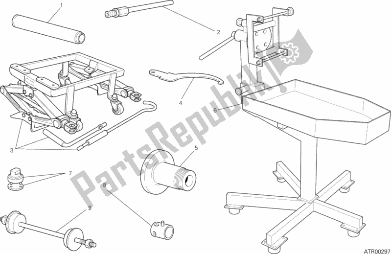 Tutte le parti per il Strumenti Di Servizio Per Officina (telaio) del Ducati Hypermotard USA 821 2013